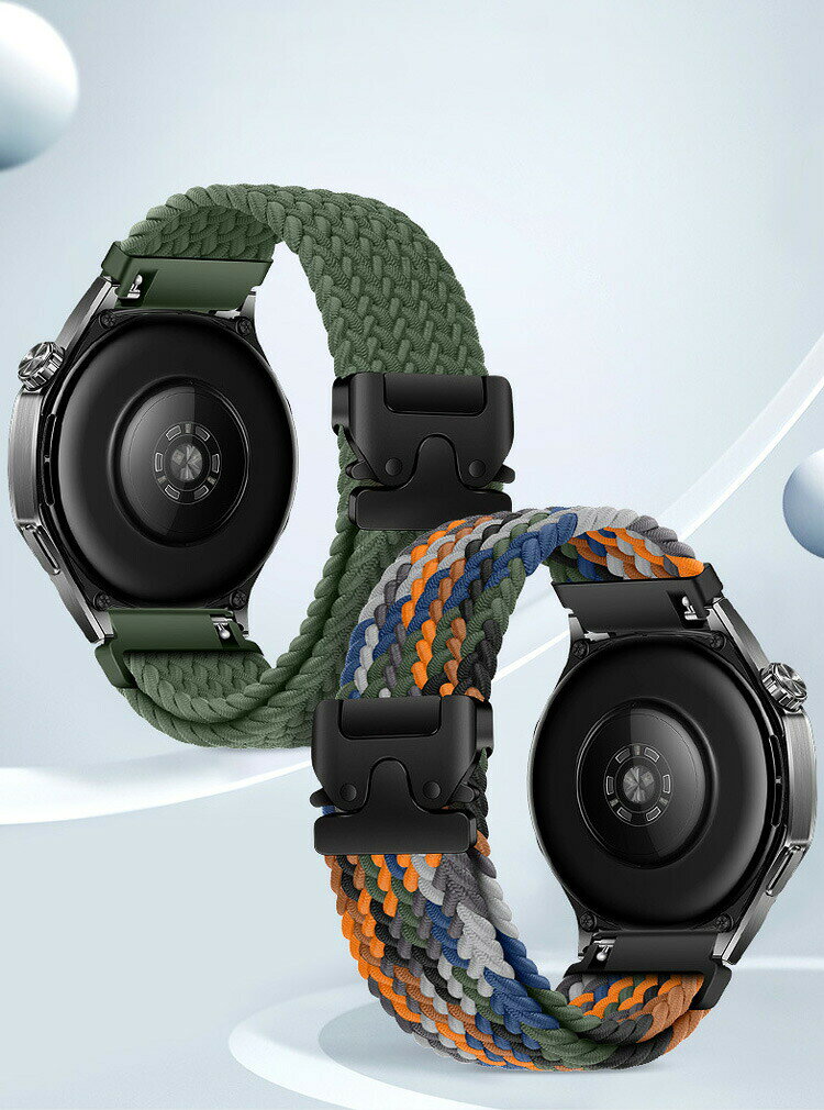 スマートフォン便利雑貨のCOCO-fitのAmazfit Active 2 交換 バンド ナイロン素材 おしゃれ 腕時計ベルト スポーツ ベルト 替えベルト 綺麗な マルチカラー 簡単装着 人気 おすすめ アマズフィット アクティブ 2 幅20mm ベルト ウェアラブル端末・スマートウォッチ 腕時計バンド 交換ベルト｜アングル2