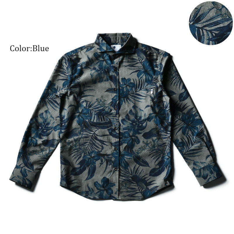 かりゆしウェア アロハシャツ メンズ 沖縄版 かりゆし ココナッツジュース シャツ 結婚式 Night flower 全2色 人気かりゆしウェアがリニューアル 長袖 大きいサイズあり 送料無料