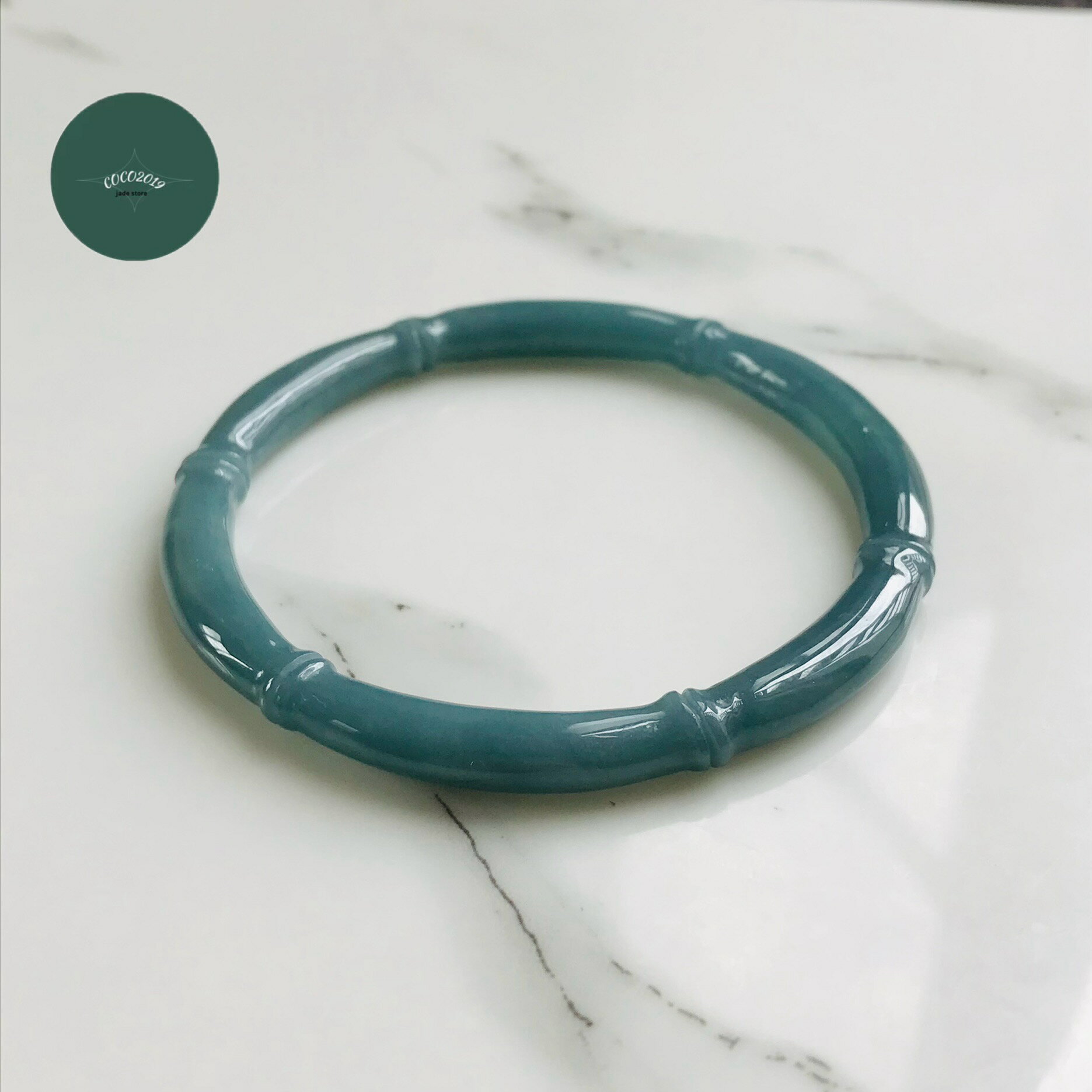 グアテマラ産 翡翠　ヒスイ　jade バングル ブルー　ブレスレット　60mm ヒスイ ひすい パワーストーン..