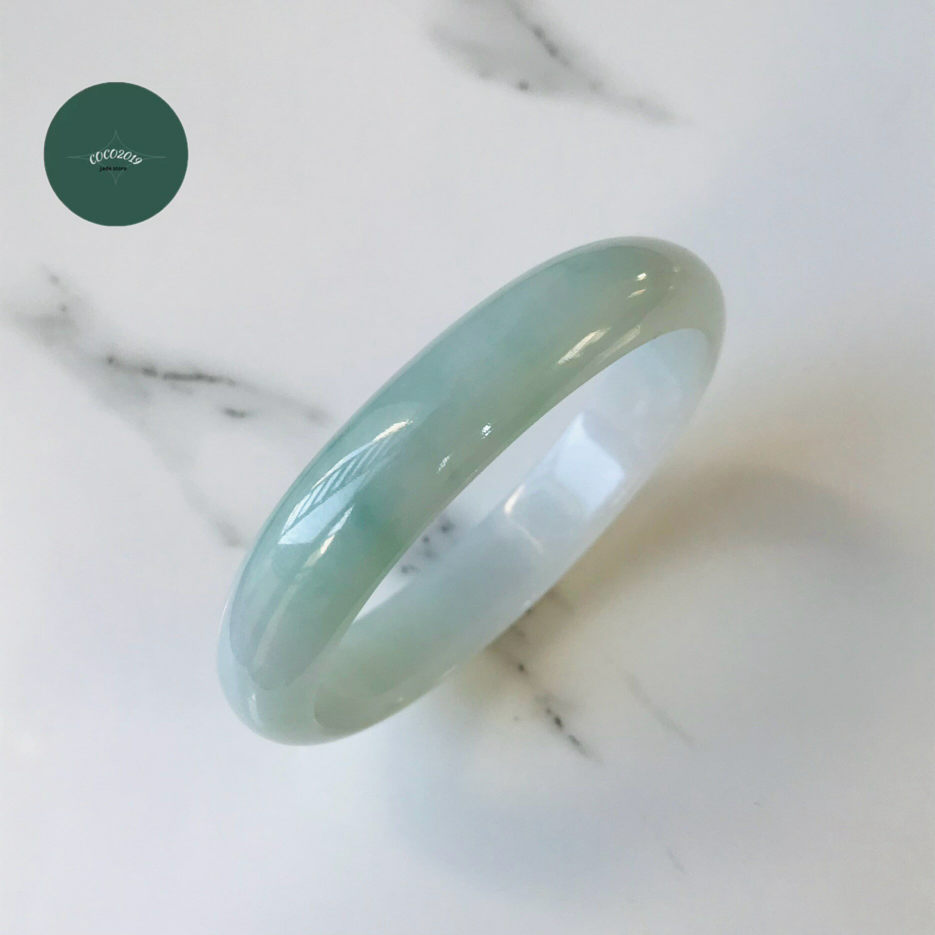 ミャンマー産　翡翠　ヒスイ　バングル　一点もの　希少　54.4×45.0mm ひすい パワーストーン hisui 本..