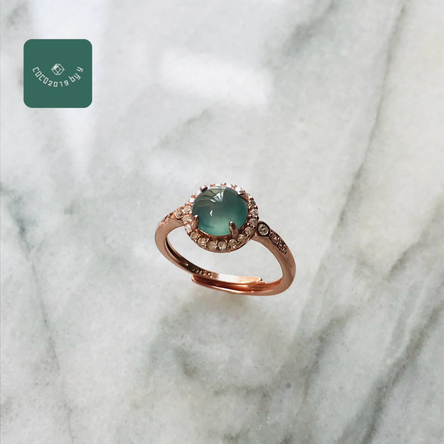 グアテマラ産 翡翠　ヒスイ　jade　リング 指輪　天然石　一点物　sv925 ひすい パワーストーン hisui 本翡翠 　大人かわいい　青　緑　9〜11号　フリーリング