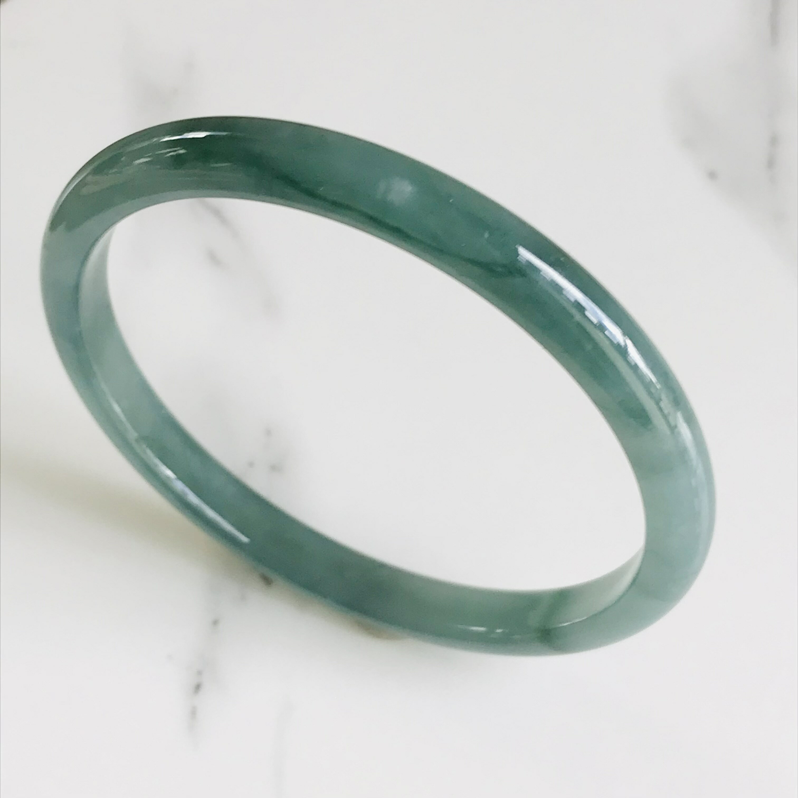 COCO2019 jade store 翡翠専門店のグアテマラ産 翡翠　ヒスイ　jade バングル ブレスレット　59.1mm　ヒスイ ひすい パワーストーン hisui 本翡翠 翡翠専門店 アクセサリー ジュエリー 手镯　緑｜アングル3