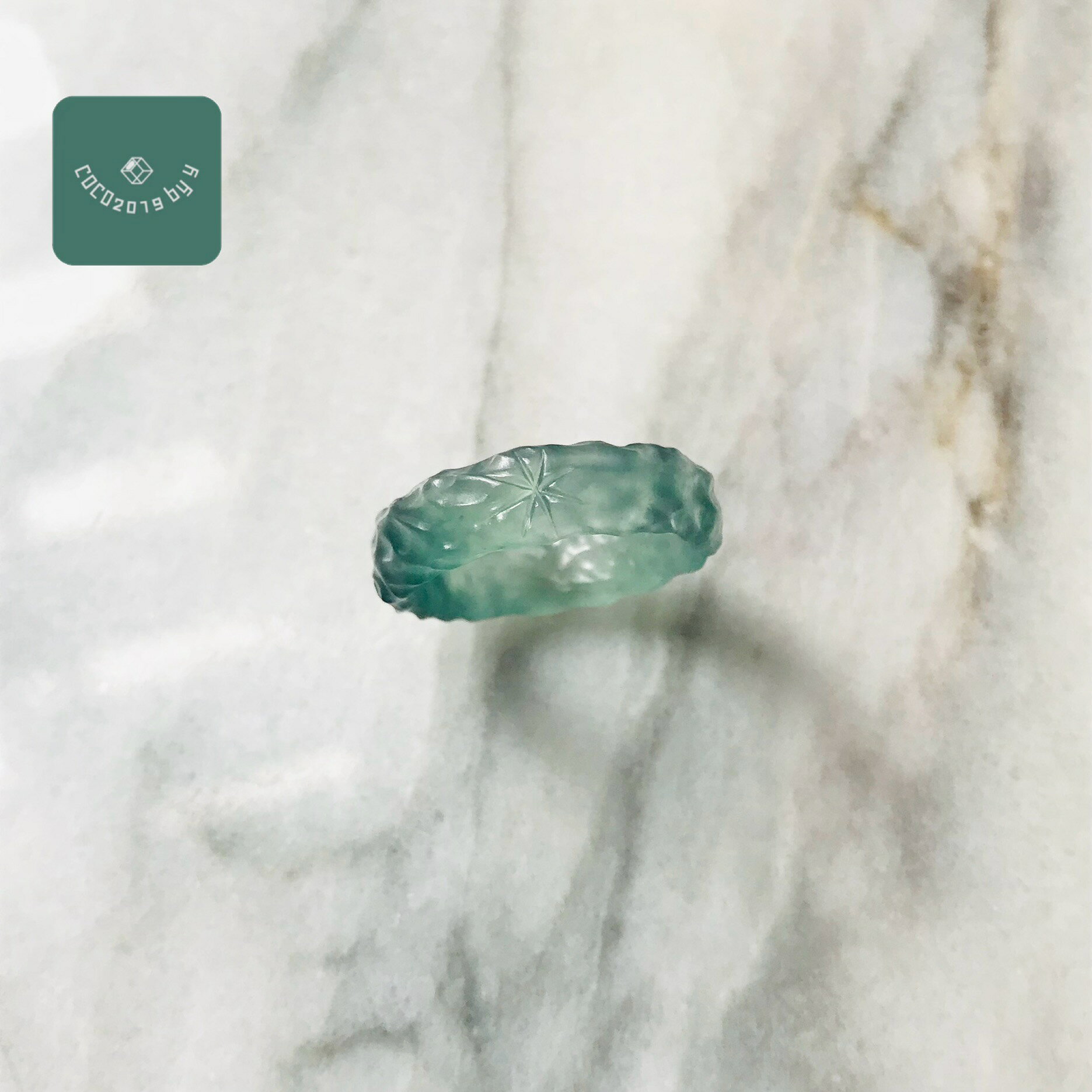 樂天商城 - リング　グアテマラ産 翡翠　ヒスイ　jade くりぬきリング　13号　指輪　天然石　ヒスイ ひすい パワーストーン hisui 本翡翠 翡翠専門店 アクセサリー ジュエリー戒圈 大人かわいい　緑　青　星