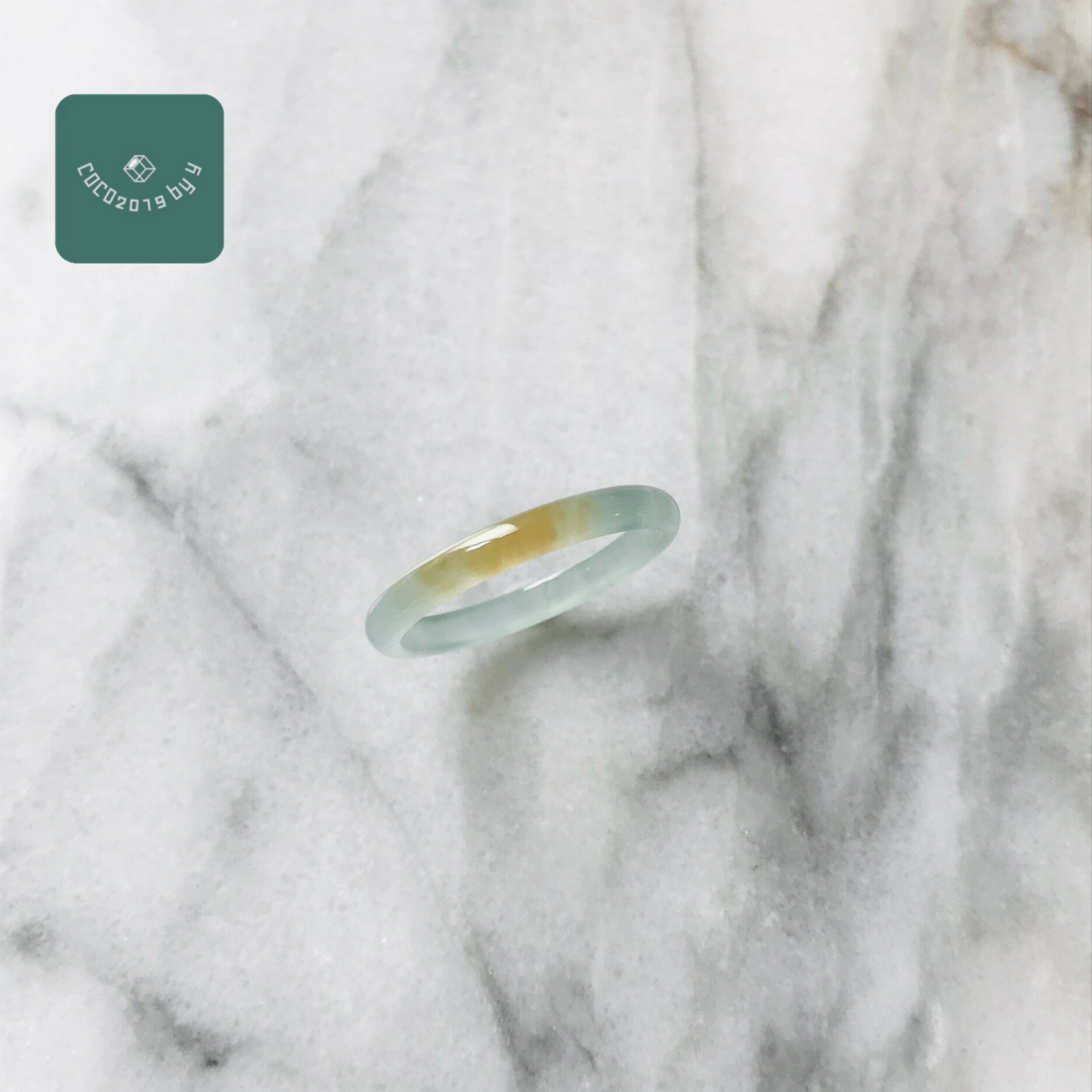リング　グアテマラ産 翡翠　ヒスイ　jade くりぬきリング　指輪　天然石　ヒスイ ひすい パワーストーン hisui 本翡翠 翡翠専門店 アクセサリー ジュエリー戒圈 大人かわいい　青緑　緑　黄　19号