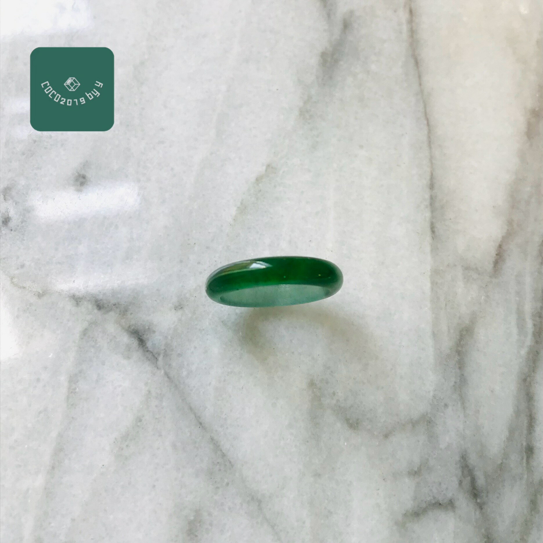 Rakuten - リング　グアテマラ産 翡翠　ヒスイ　jade くりぬきリング　指輪　天然石　ヒスイ ひすい パワーストーン hisui 本翡翠 翡翠専門店 アクセサリー ジュエリー戒圈 大人かわいい　青緑　緑　7号