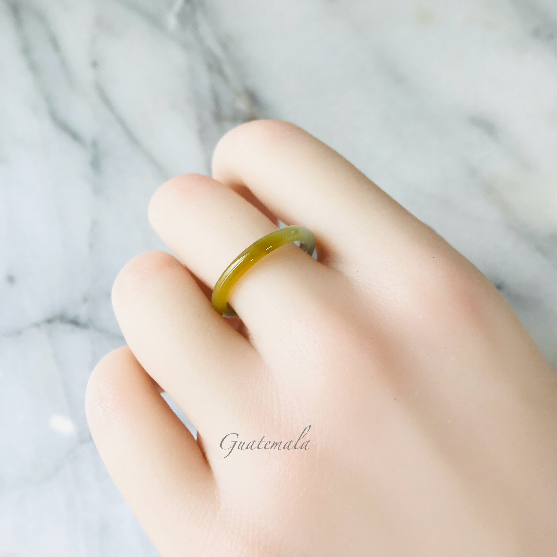 リング　グアテマラ産 翡翠　ヒスイ　jade くりぬきリング　指輪　天然石　ヒスイ ...
