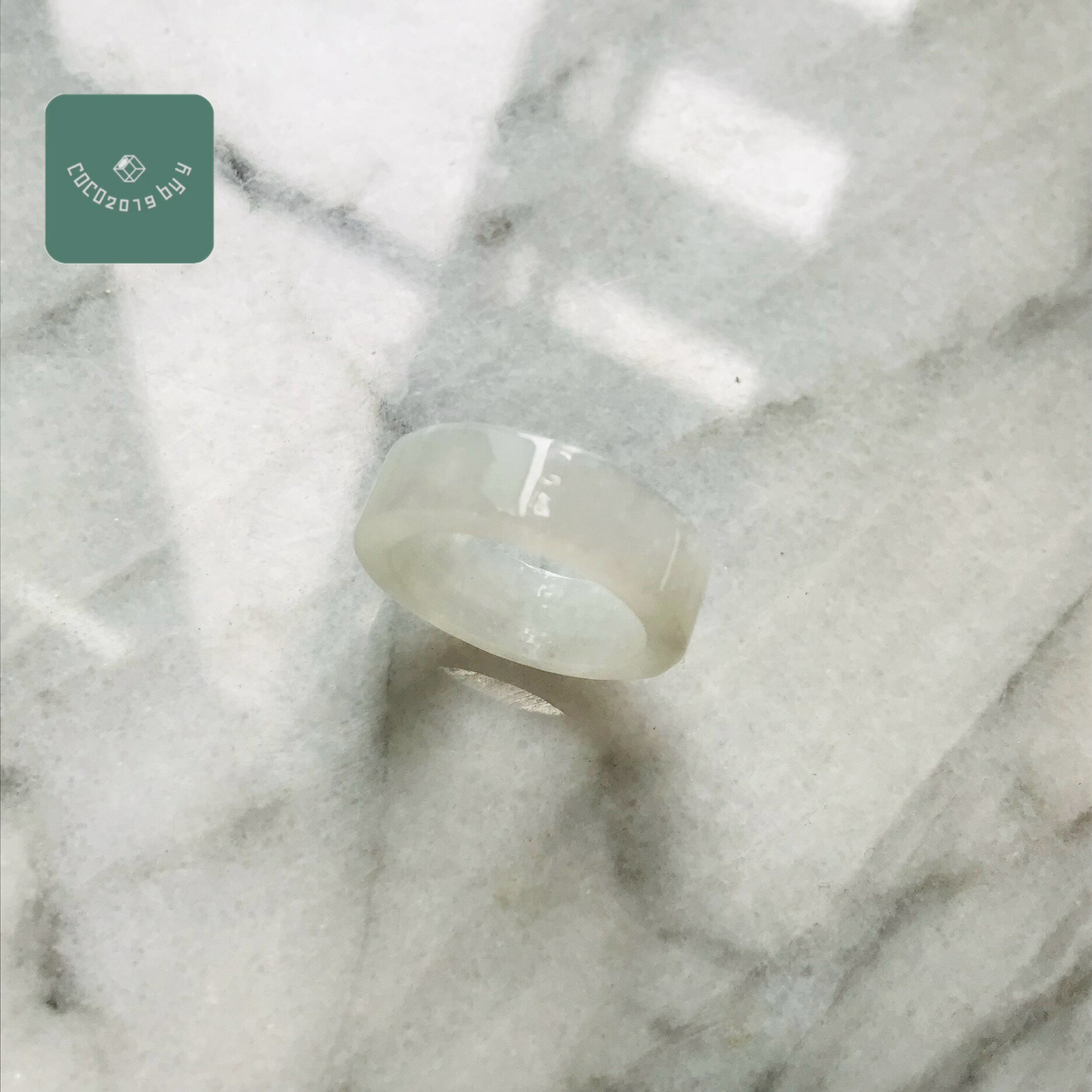 Rakuten - ミャンマー産 翡翠　ヒスイ　jade くりぬき　リング 指輪　天然石　一点物　16号　ヒスイ ひすい パワーストーン hisui 本翡翠 黄翡　大人かわいい　戒圈　氷翡翠