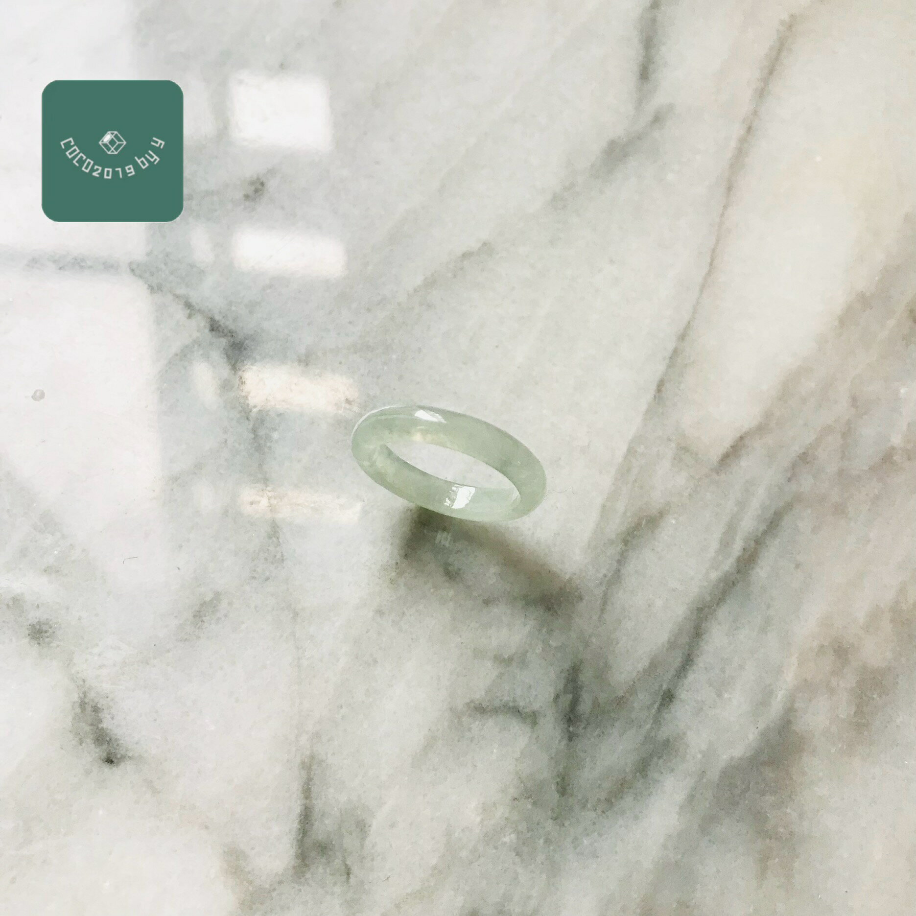 ミャンマー産 翡翠　ヒスイ　jade くりぬき　リング 指輪　天然石　一点物　9号　ヒスイ ひすい パワーストーン hisui 本翡翠 大人かわいい　戒圈　緑R50-0102