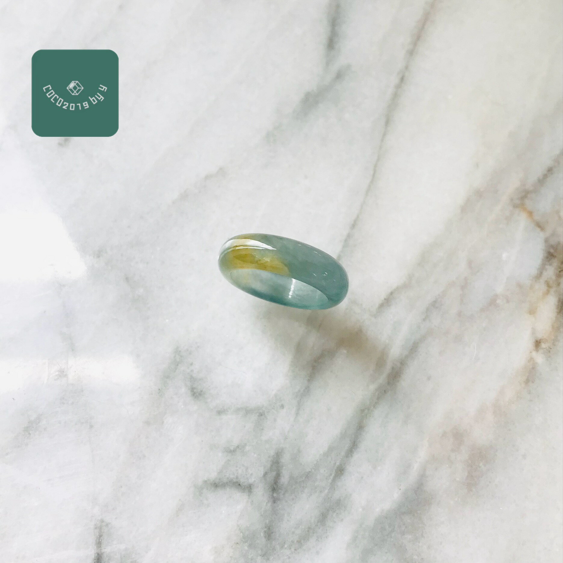 乐天商城 - グアテマラ産 翡翠　ヒスイ　jade くりぬき　リング　天然石　一点物　10号　ヒスイ ひすい パワーストーン hisui 本翡翠 翡翠専門店 アクセサリー 青　戒圈 大人かわいい　黄