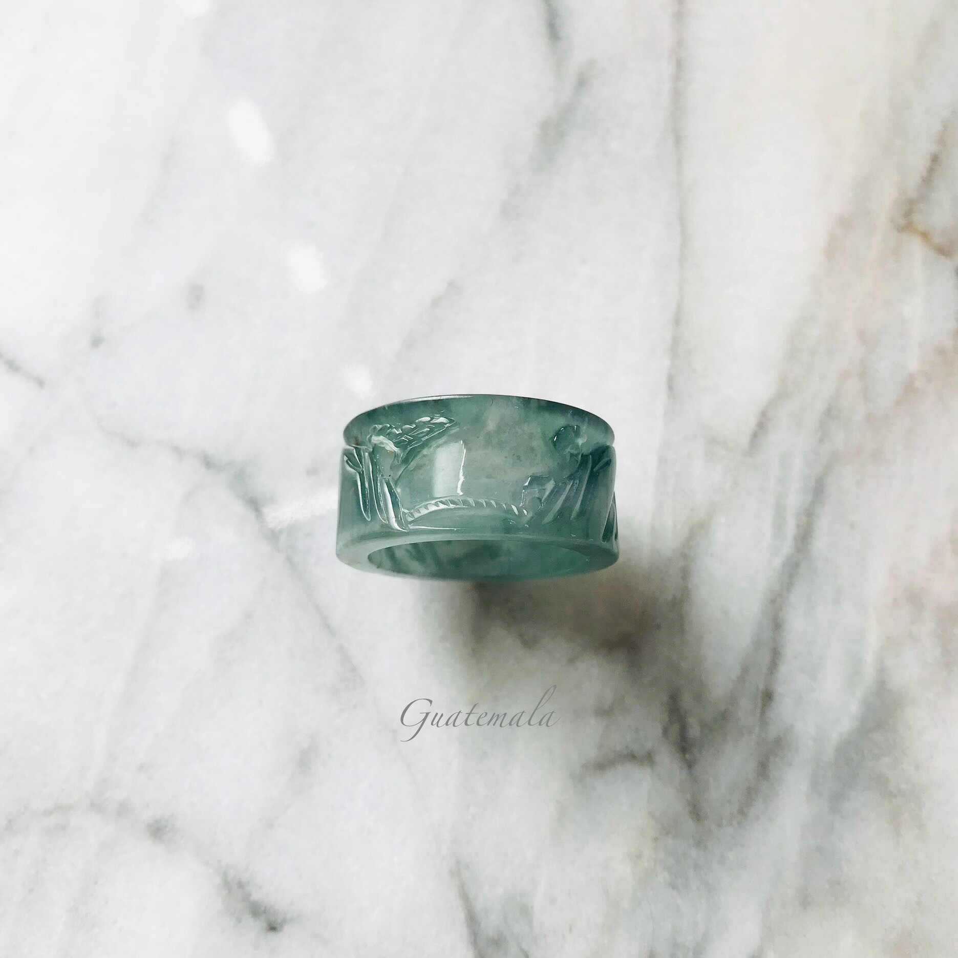 COCO2019 jade store 翡翠専門店のグアテマラ産 翡翠　ヒスイ　jade くりぬき　リング　天然石　指輪　山水　25号　ヒスイ ひすい パワーストーン hisui 本翡翠 翡翠専門店 アクセサリー 戒圈｜アングル2