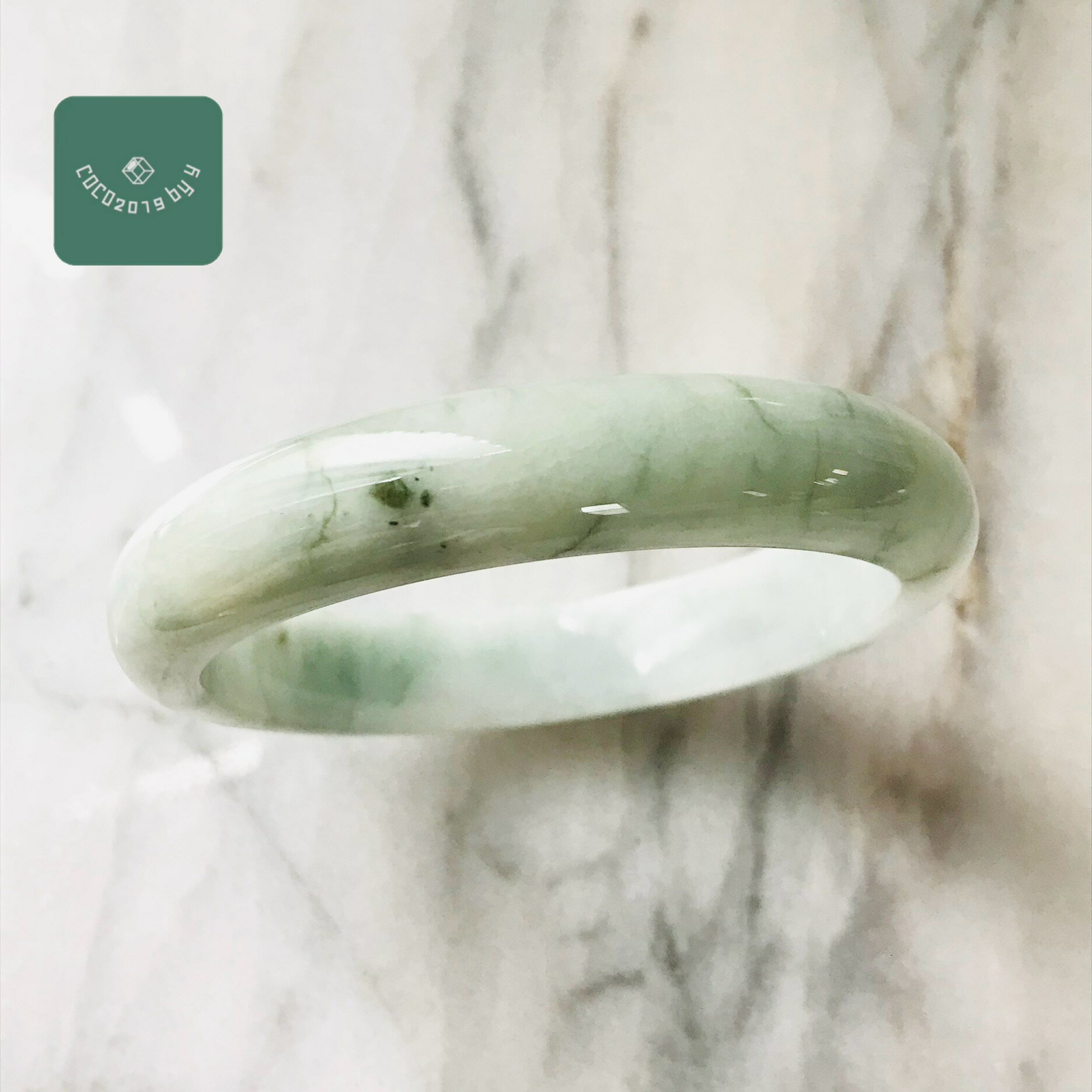 Rakuten - ミャンマー産 翡翠　ヒスイ　jade くりぬき　バングル　ブレスレット　天然石　一点物　59.9mm　ヒスイ ひすい パワーストーン hisui 本翡翠　大人かわいい　緑