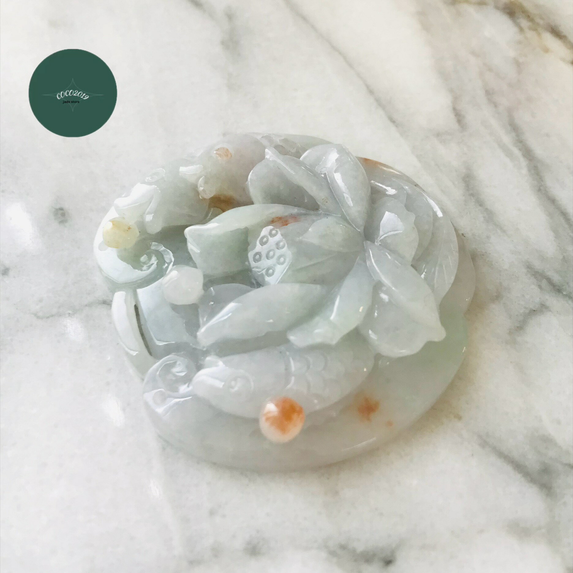 Rakuten - ミャンマー産 翡翠　ヒスイ　jade 高品質　ネックレス　一点もの　希少　天然石　 ヒスイ ひすい パワーストーン hisui 本翡翠 翡翠専門店 アクセサリー ネックレス　ジュエリー　フィッシュ　橙