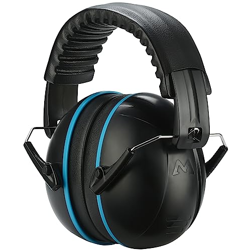 [ProCase] キッズ/大人兼用 騒音防止の安全イヤーマフ、遮音 聴覚過敏 調整可能なヘッドバンド付き 耳カバー 耳あて 聴覚保護ヘッドフォン -ブルーブラック