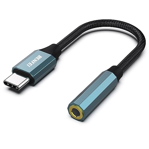 BENFEI DAC 24bit/96khz USB C - 3.5mm イヤホン 変換アダプタ、USB C to Aux オーディオアダプタ iPhone15シリーズ/iPad Pro/Android/Type Cなど機器に適用 シルバー