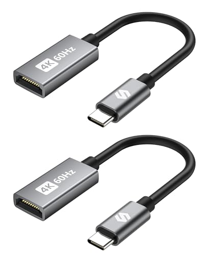 4K@60Hz USB-C HDMI 変換アダプタ 2個セット 超小型 Silkland タイプC HDMI 変換アダプタ【Thunderbolt 3/4 対応 設定不要】 USB C HDMI 変換コネクタ MacBook Pro/Air、iMac、iPad Pro/Air、Samsung Galaxy S8-S23、Pixelbook、Dell XPSなど対応