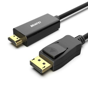 BENFEI 1.8m DisplayPort（ディスプレイポート） - HDMI ケーブル 、最大4K＠30Hzまでの解像度に対応（オス-オス 、逆方向に非対応）