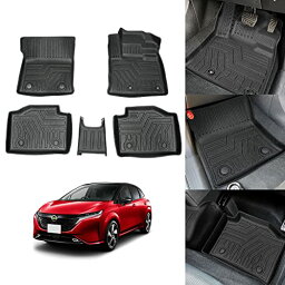 Cartist ニッサン ノート オーラ E13系 フロアマット 立体カーマット 車用 3Dフロアマット 立体構造 NISSAN NOTE AURA FE13 SFNE13 セカンドマット 車種専用設計 TPE素材 防水 滑り防止 耐汚れ 右ハンドル専用 保護パーツ カー用品 5Pセット