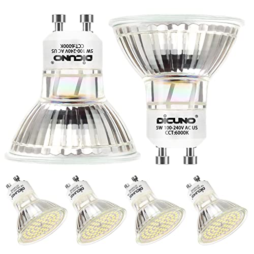 DiCUNO LED電球 GU10口金 50W形ハロゲン相当（5W） 昼白色 6000K 500lm LEDスポットライト AC100-240V 6個セット