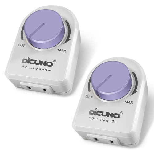 DiCUNO パワーコントローラー 光量調節 スピードコントローラー 温度調整 電気はんだごて 風量調節 扇風機 使用範囲200W以下 AC100V 調光スイッチ（LED電球 、CFL 、白熱灯） 白い 2個入