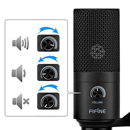 【送料無料】FIFINE USBマイク コンデンサーマイク PC用マイク ネット通話 ゲーム配信 在宅勤務 ボイズチャット 単一指向性 音量調節可能 三脚マイクスタンド付属 パソコンのWindows/Mac対応 ブラック K669B