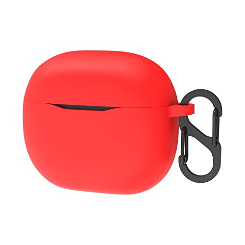 Geekria シリコン カバー 互換性 カバー JBL Tune 125TWS 対応 True Wireless Earbuds 充電ケース充電ケースカバー 外装カバー キーホルダーフック付き 充電ポートアクセス可能 (Red)