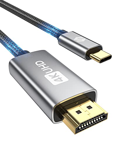 Silkland 4K USB-C HDMI ケーブル 1M Thunderbolt 3 to HDMI 映像出力 在宅勤務 Type C HDMI 変換ケーブル 携帯画面をテレビに映す タイプC HDMI 変換 MacBook Pro Air/iPad Pro 2020/iMac/Surface Book/Galaxy S21 S20 S20 等対応