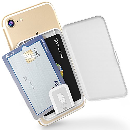 Sinjimoru 貼り付け型スマホカードケース、Android・iPhone SE 2020など携帯電話やスマホケースの背面に IC SUICAカード収納できる定期入れ 携帯ステッカーポケット。Card