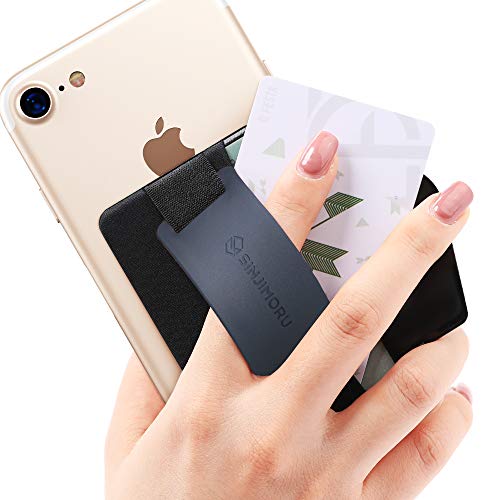 Sinjimoru スマホスタンド カード入れ、落下防止 ハンドストラップ どこでも楽に動画 視聴できるシリコンスマホスタンド、クレジットカード SUICAカードが収納できるiPhone15 Plus Pro Pro Max iPhone 14 13 12 シリーズ 手帳型 カードホルダー。シンジポーチB-GRIP Sil