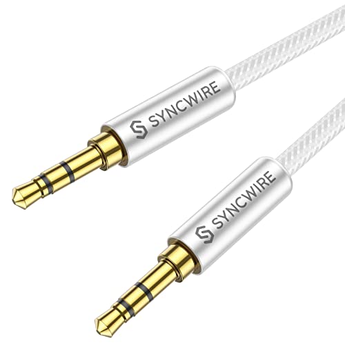 Syncwire オーディオケーブル 高耐久ナイロン auxケーブル 3.5mmステレオミニプラグ  ...