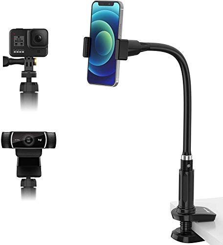 Smatree スマホ 用アームスタンド ロジクール アクセサリー Gopro10/9/8/7/6/5/4/3/3+、Inata 360、Osmo Action 2/1、Webカメラ/Insta360/ RICOH リコー thetaなど1/4ホールがついているカメラに対応できます。