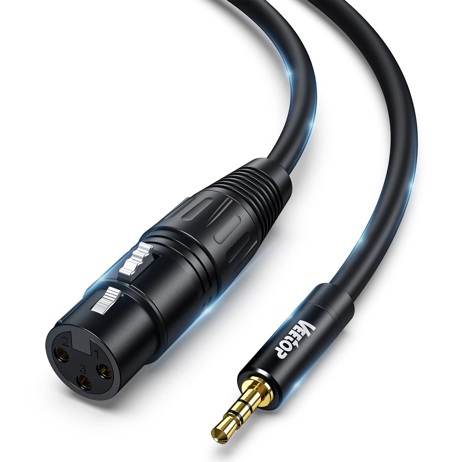 Veetop xlr 3.5mm 変換，3.5mm to XLR (メス) マイクケーブル 3.5m ...