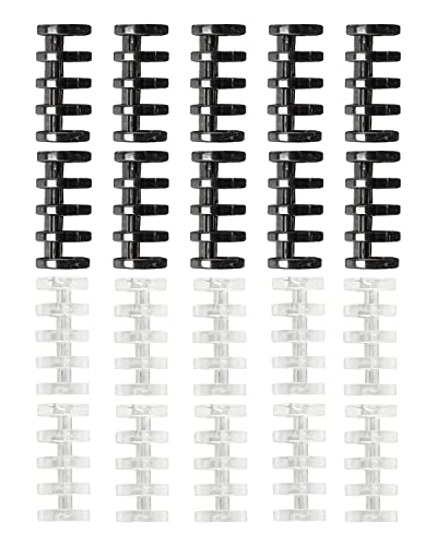 YFFSFDC 100枚製本 穴径15mm 製本ファイルA4/A5/B5製本用とじ具 資料保存 整理 カレンダー 手帳 アルバム【黒+白 20個セット】