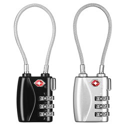 ZHEGE TSA 南京錠 旅行 ダイヤル式 ワイヤーロック 暗証番号 荷物、スーツケース、バックパック用