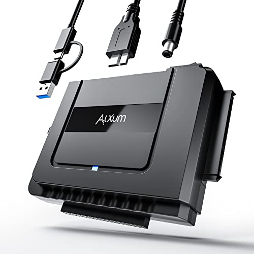 Alxum SATA IDE 変換アダプタ 両方対応 IDE USB変換ケーブル 2.5/3.5インチHDD SSD 光学ドライブに対応 ハードディスク変換アダプター 12V/2A電源アダプター付き 切り替えスイッチ ワンタッチバックアップ ハードディスク復旧 最大18TB 5Gbps