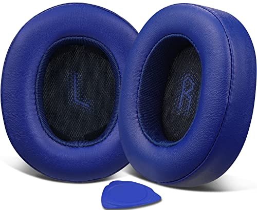 SOULWIT イヤーパッド ヘッドホンパッド JBL E55BT ワイヤレス ヘッドフォン 対応 交換用 イヤークッション パッド プロテインレザー 高密度フォーム ブルー