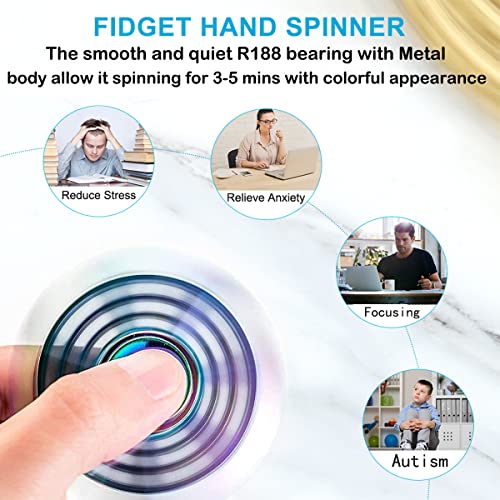 Fidget Spinner 指先スピナー、メタルフォーカス減圧玩具、ステンレス鋼指先スピナー圧力緩和キューブ、興味深いスパイラルツイストADHD、子供と大人に適したEDC抗不安ギフト