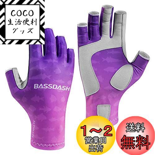 Bassdash(バスダッシュ) 釣り グローブ レディース UPF 50+ UVカット 釣り手袋 日焼け防止 速乾 3/4フィンガー フィッシンググローブ
