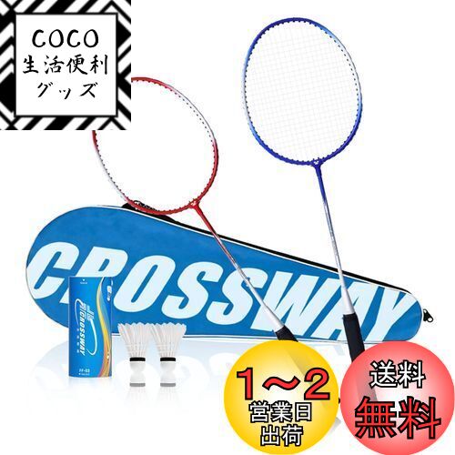 QIRUN バドミントンラケットセット ダブルラケット 軽量 頑丈 初心者 キャリングバッグ付き 大人 子供