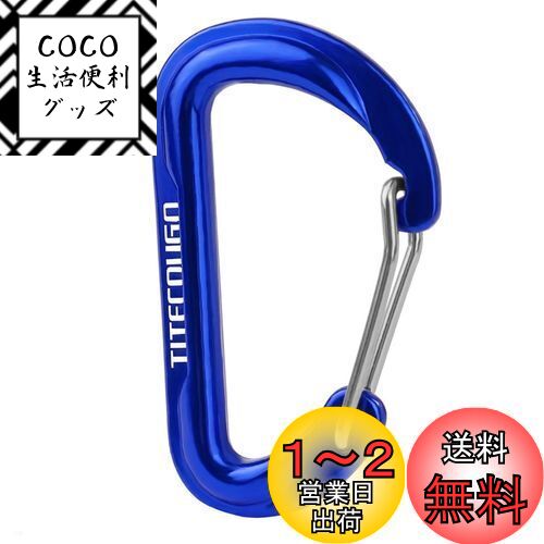 TITECOUGO カラビナ 小 多機能 リュック 小物入れ おしゃれ アルミ Dリング Dフック スナップ アウトドア キーホルダー 釣り 登山 ハイキング キャンプ 旅行 軽量 オフィス ストラップ キャンプ用品 ポーチ dカン 耐久性 鍵掛け 生活雑貨 ブルー