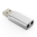Cubilux PC用イヤホン2分配器、USB - 3.5mmオーディオジャック2出力サウンドカード、Windows 11/10/8/7/XP Linux パソ...