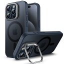 JEDirect キックスタンドケース iPhone 15 Pro 6.1インチ用 MagSafe対応 調整可能なカメラスタンド内蔵 半透明マットマグネットバッ...