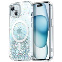 JETech iPhone 15 6.1インチ用 キラキラ ケース MagSafe対応 女性用 クリア かわいい ブリンブリン ピカピカ 耐衝撃 マグネット式 ...