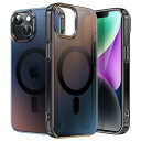 JETech iPhone 14 6.1インチ用 虹色ケース MagSafe対応 かわいい ユニーク 美しいデザイン カラフルな蛍光 半透明バック 耐衝撃スマホ...