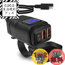 【送料無料】XBERSTAR バイク USB電源 USB充電器 車載充電器 防水 2ポートType-c電源 急速充電 電圧計付 安全ON/OFFスイッチ付 QC3.0過圧保護 2つのインストール方法 取付簡単 1つのSAEソケット+1メートルのダブルSAEソケットケーブル【対応携帯電話、タブレット、ナビゲーシ