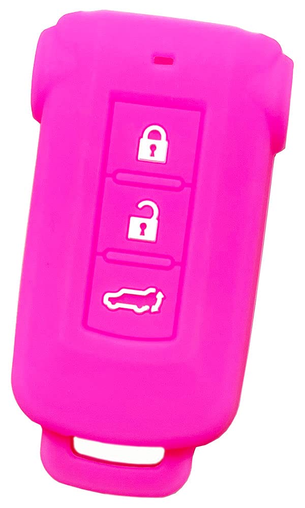 【送料無料】【IKT】（三菱車用） スマートキー用シリコンカバー 3ボタン ピンク / デリカD5 / アウトランダーPHEV/など 専用設計でピッタリサイズ 傷防止 さらさらシリコン （ミツビシ MITSUBISHI車用）（MIS-003PK）