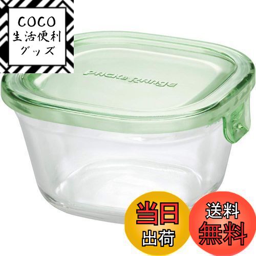 【送料無料】iwaki イワキ 耐熱ガラス 保存容器 グリーン 角型 SS 200ml パック&レンジ KC3200-G