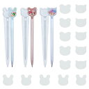 ADOFUN シリコンモールド 3個セットト ペン形 シリコンモールド ウサギ 猫 熊 流砂のペン 中身がシャカシャカ動く UVレジン型 鏡面仕上げ レジンモー...