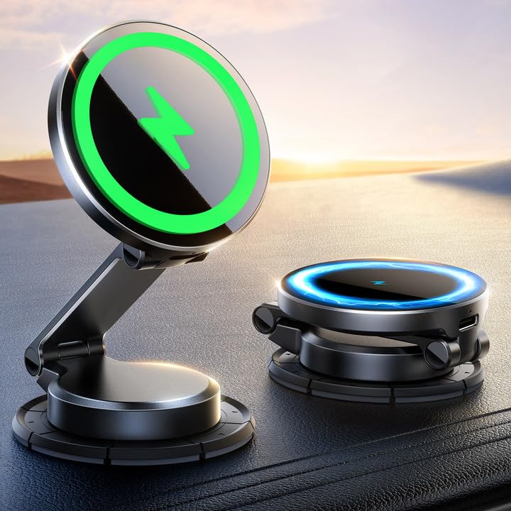 【送料無料】JOYROOM magsafe 車載スマホホルダー 車 ワイヤレス充電 【全金属製】 急速充電 マグセーフ充電器 マグネット 超強力磁石 360度回転 安定性強化 落ちない 取付簡単 片手操作,iPhone 16 Pro Max Plus/iPhone 15 14 13 12 Pro Max Plusシリーズ対応