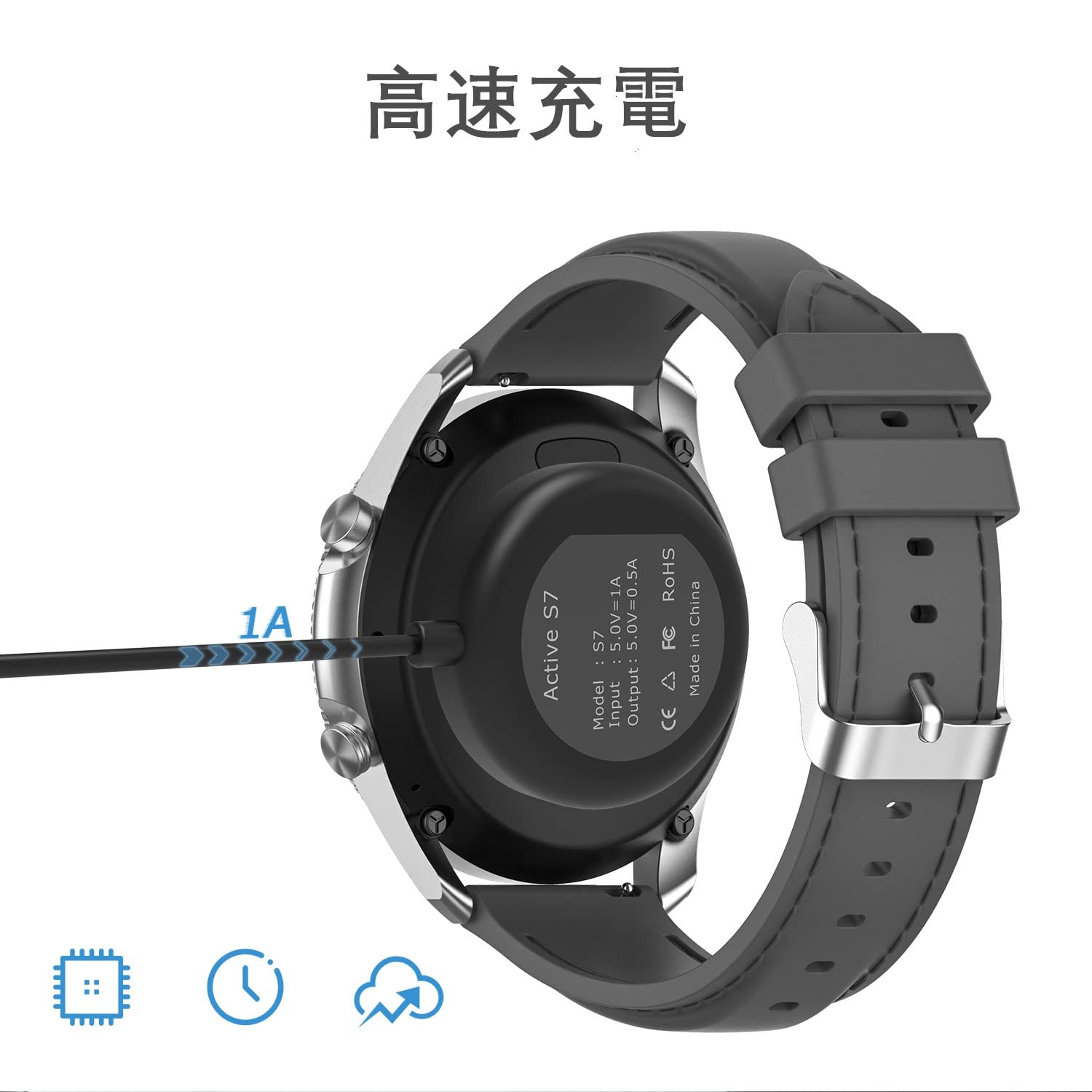 ������̵����Galaxy Watch4/5/5 Pro ���Ŵ� ���ॹ�� ����饯���������å� ���ť����֥� 1m ���ޡ��ȥ����å��������� wuernine Samsung Galaxy 4 Classic/Galaxy Watch Active 1/ Active 2 (SM-R500 SM-R830 SM-R820)/ Galaxy Watch 3 (SM-R840 SM-R850)/Galaxy Watch 5 Pr