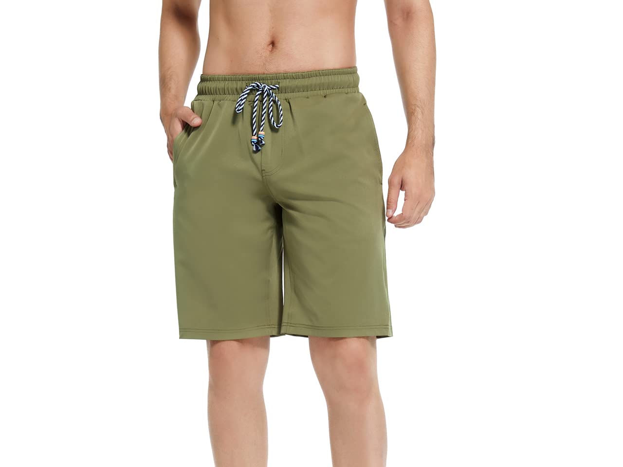 【送料無料】 ビーチパンツ サーフパンツ メンズ レディンス 子供 カップルペアルック 親子お揃い 海水パンツ ボードショーツ スイムウェア 水陸両用 速乾水着 UPF50+ UVカット99.9％ 色：メンズ カーキ、サイズ：XL